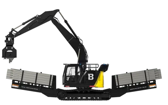 RPD 35 for foundation - Autonomous robotic pile driver by Built Robotics