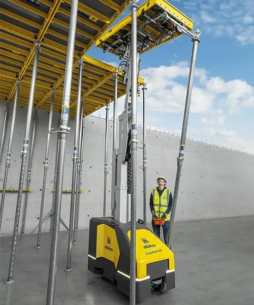 Xbot Lift for structural frame erection - Semi-automated formwork positioning robot by Doka